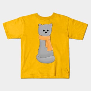 Cat in Orange Scarf Kids T-Shirt